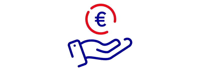 Illustration d'une main tenant un euro, symbolisant le calcul du salaire et de la majoration
